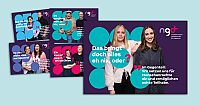 Zwei junge Frauen auf einem werbeplakat